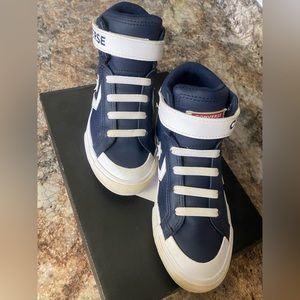 Boys Converse Pro Blaze Strap Leather Sz Black 1